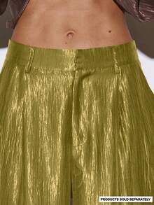 MUSERA Quần ống rộng xếp ly, kiểu dáng suông, thích hợp mặc đi chơi tối, dự tiệc, gợi cảm, thanh lịch, dễ thương, phong cách mùa hè, thường ngày. - Màu xanh Ô liu - Xem 2