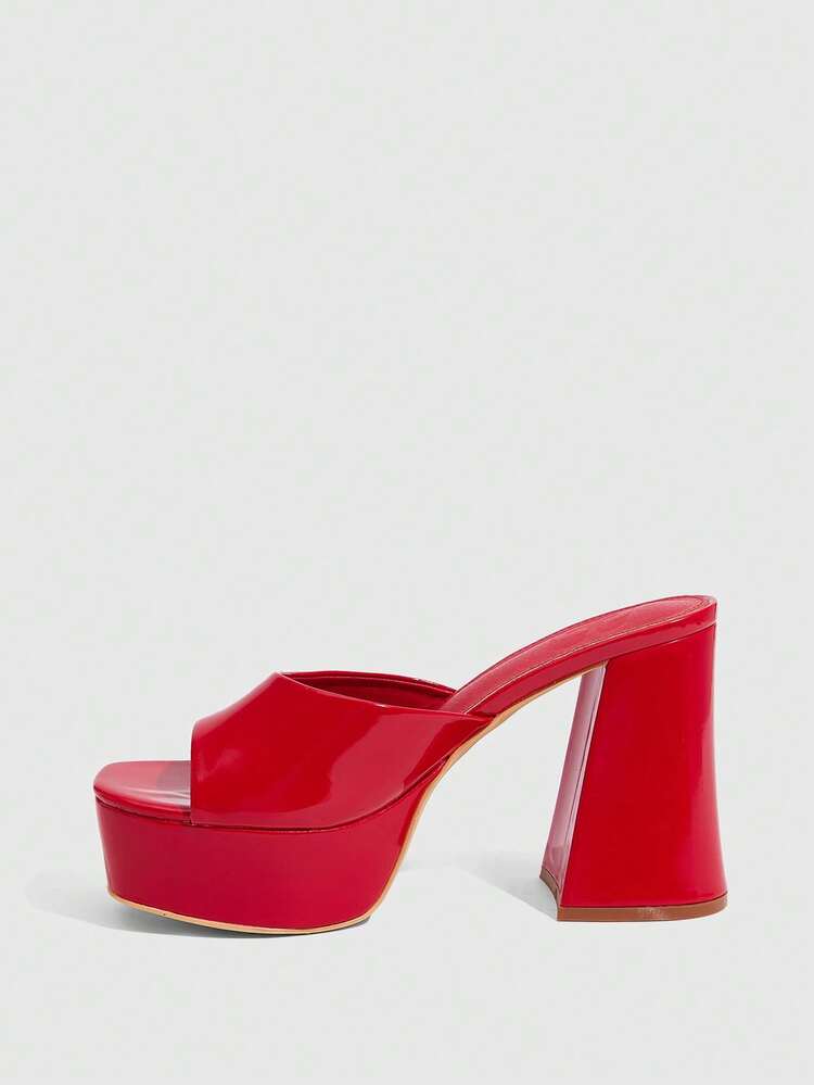 CUCCOO SZL Women's Elegant Commuting Solid Color Waterproof Platform Heeled Sandals For Christmas Valentine's Day Prom Heels