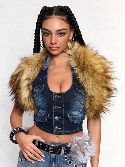 Fairycore 1 pieza Bufanda/calentador de cuello esponjoso con estampado de leopardo marrón y unicolor, accesorio versátil, estilo retro elegante, unisex para uso diario, viajes, reuniones, fiestas, compras