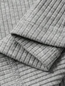 DAZY Butterfly Embroidery Pattern Loose Long Sleeve Cardigan Sleepwear Robe - Grey - View 7