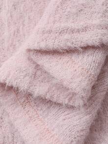 Dazy Plus T-shirt rose à manches évasées et à nouer à la taille, coupe ajustée et élastique, pour femmes grandes tailles, printemps/été - Rose bonbon - Voir 3