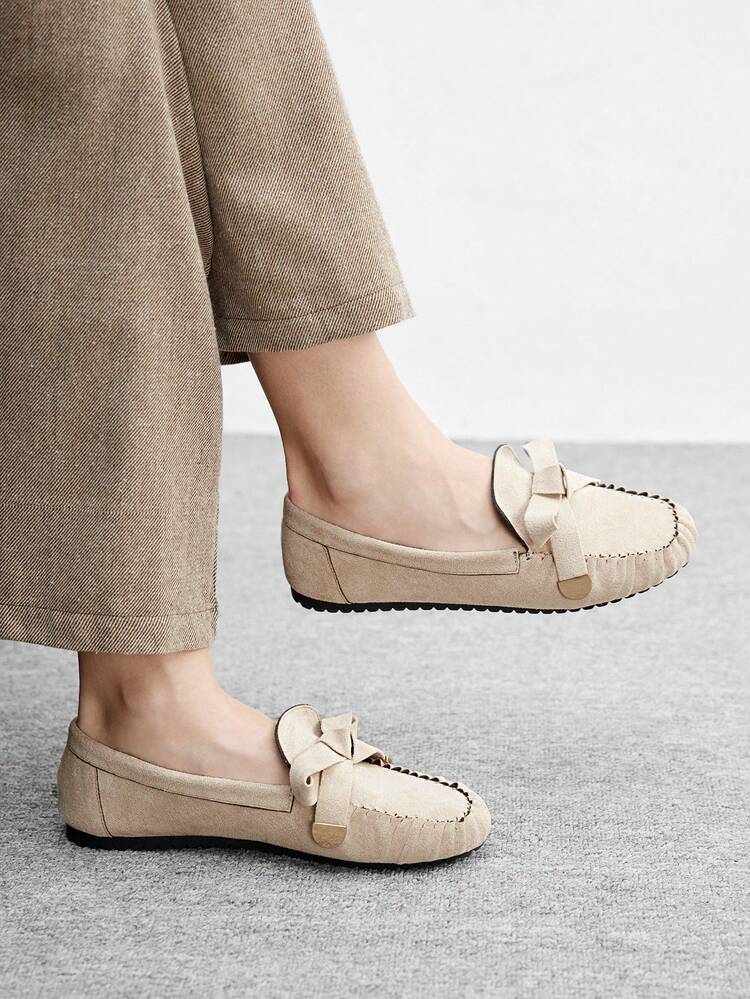 CUCCOO BIZCHIC Mocassins Casuais e Versáteis para Mulheres com Decoração de Laço