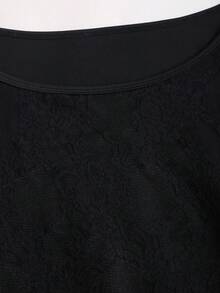 Sweetra Women's Lace Sexy Fashion Long Sleeve Bodycon Cake Skirt Dress - Black - View 6