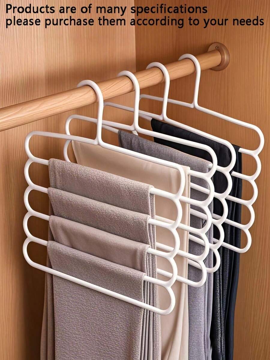 10-Piece/8-Piece/5-Piece/4-Piece/2 Pieces/1-Piece Wardrobe Storage Rack, 5-Tier Plastic Scarf Rack, Trouser Rack