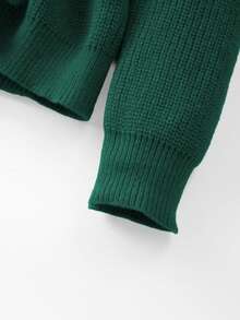 GlowEve CURVE Cardigan Rajut Musim Dingin Wanita Ukuran Besar, Sweater Kancing Depan Pas Badan Bergaya Sederhana Warna Polos - Dark Green - View 4