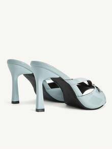 CUCCOO CHICEST Sandalias de tacón alto cómodas y casuales de punta afilada de unicolor, versátiles para uso diario en verano - Azul - Ver 10