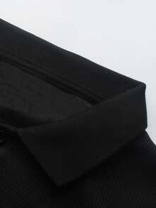 Manfinity Homme 男士休闲百搭黑色 Polo 衫和裤子套装 - 黑色 - 查看 8