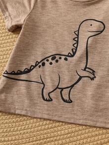 SHEIN 4pcs/Set Baby Boy Cute Casual Versatile Cartoon Pattern Knit Short Sleeve T-Shirt Set Baby Boys Tops Baby Boy Graphic Tees Dinosaur Baby Boy Clothes Toddler Graphic Tshirts Baby Boys Print Tshirts - Multicolor - View 9