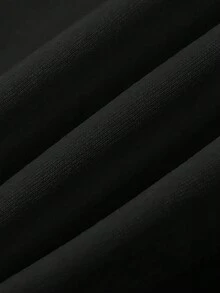 Manfinity 男士印花休闲套头连帽衫，长袖上衣 - 黑色 - 查看 4