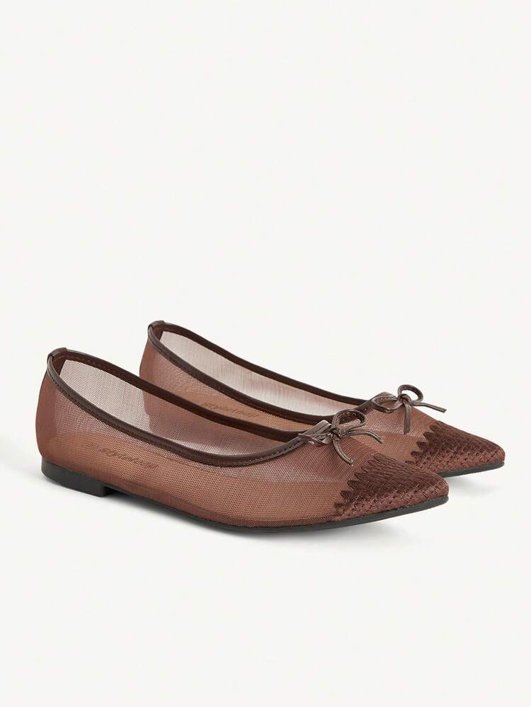 CUCCOO CHICEST Women's Casual Versatile Commute Simple Daily Bow Decor Flats Valentine's Day Elegant Shoes