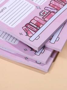 1/2/4/6/8本装书评记事本，5.5 x 3.9英寸，自粘式小记事本，阅读笔记用品，每本40页。 - 彩色 - 查看 3