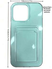 2 In 1 Mint Green Phone Case With Card Slot Shockproof Clear Soft Flexible TPU Compatible With IPhone 16 15 14 13 12 11 Pro Max Plus Slim Protective Cover Daily Use Essential - Mint - View 27
