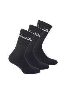 Diadora 3 Pack Unisex Athletic Socks - Black - View 1