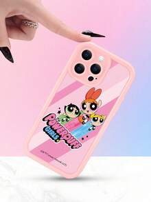 THE POWERPUFF GIRLS X SHEIN 1个花朵、泡泡、毛茛图案可爱亮丽手机壳 | 复古Y2K天眼梯形设计 | 高端质感，柔软亲肤耐用TPU材质 | 360°摄像头保护和减震气垫 | 兼容iPhone 17/17 Pro/17 Pro Max/Air 和 16/15/14/13/12/11/Pro/Pro Max/X/XR/XS/XS Max/7/8/Plus - 粉色 - 查看 2