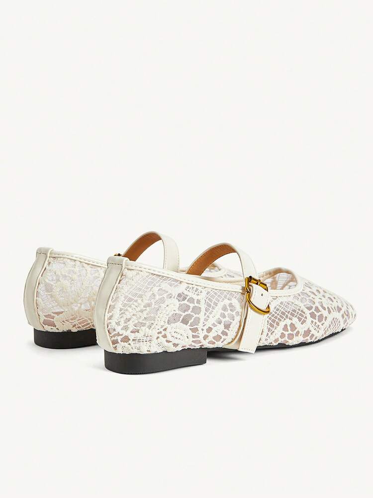 CUCCOO CHICEST Women's Casual Versatile Commuting Minimalist Solid Color Hollow Embroidery Flats Valentine's Day Elegant Shoes Wedding Shoes