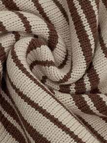 Lilora 秋冬圆领插肩长袖条纹长款针织毛衣连衣裙 - 彩色 - 查看 7