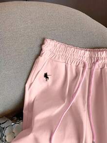 全新休闲宽松马刺绣百搭黑白直筒裤女款秋季女装 - 彩色 - 查看 6