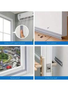 10m/8m/6m/4m/2m Self-Adhesive Weather Stripping Seal Strip - Plastic Door And Window Sealant For Wind, Dust, Heat, And Noise Insulation - Easy Installation(Grey) - Grey - View 12