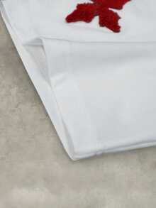 Manfinity EMRG 男士街头风全刺绣休闲日常T恤，送给男友、老公、周年纪念日的礼物，白色T恤，男士设计师T恤，2000年代风格 - 白色 - 查看 7