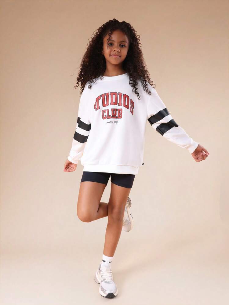 Graphic Sweatshirt And Cycling Shorts Set