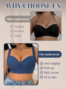 1件大码蕾丝舒适无痕支撑钢圈文胸