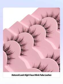 Asiteo 7 Pairs Natural Look Lashes, Fluffy Wispy And Soft False Lashes Reusable, Makeup Extensions Fake Lashes For Beginners-Friendly Strip Lashes, Lashes, Eyelashes, Fake Lashes - Black - View 5