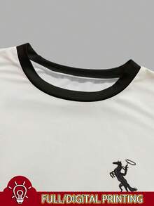 Resyla Women's Fitted Digital Print Round Neck Short Sleeve T-Shirt - Multicolor - View 5