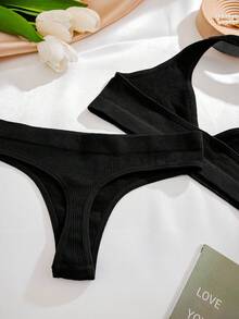 Solid Seamless Bra & Panty Lingerie Set