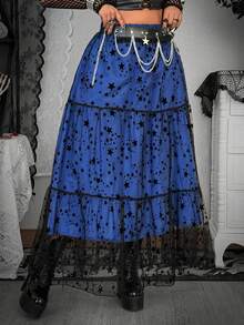 Flirla Vestido de vacaciones de estilo bohemio elegante y casual para mujer de talla grande, con falda de tela de malla con estampado floral y volantes, adecuado para primavera, verano y otoño - Multicolor - Ver 5