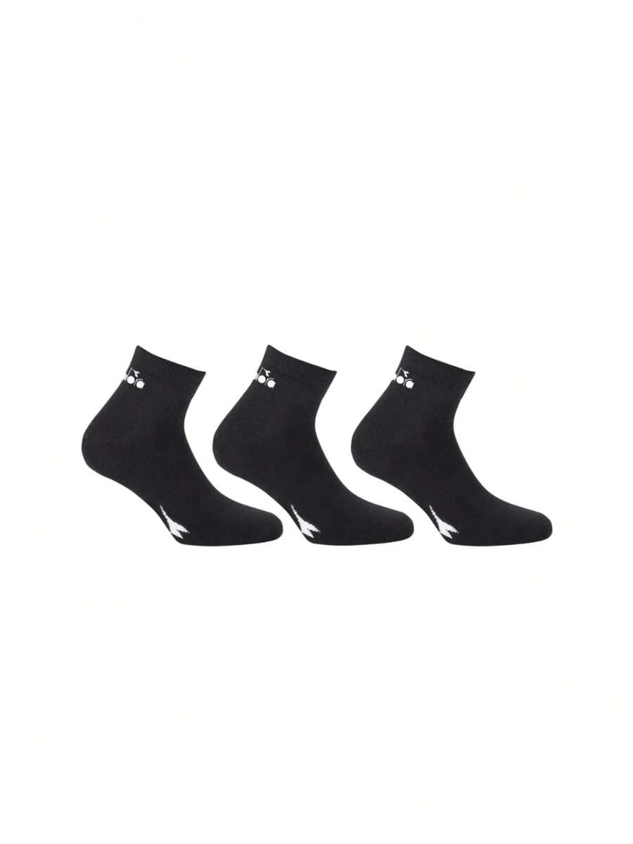 Diadora 3 Pack Unisex Athletic Socks - Black - View 1