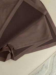 Franclia 时尚新款绒面高腰修身A字开衩短裙，女士春秋季