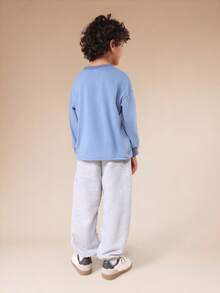 SUMWON Oversized Jungen Langarm Sweatshirt mit Rundhalsausschnitt und Jogginghose Co-Ord Set mit internationalem Champion Club Grafik-Muster, elastischer Taille Trainingsanzug für den Urlaub - Blau - Übersicht 3