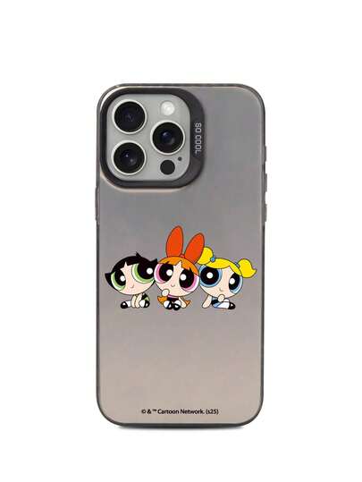 THE POWERPUFF GIRLS X SHEIN 1个花朵、泡泡、毛茛图案高端手机壳，简约精准的孔位设计，防摔时尚，万圣节和圣诞节节日礼物，兼容 17/16/15/14/13/12/11和Galaxy S25/24/23