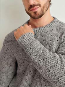 Manfinity CityGents 男士长袖休闲百搭简约罗纹针织毛衣，秋冬男士毛衣上衣 - 彩色 - 查看 5