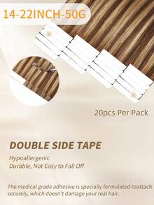 20 件装 100% 真人头发直发带 P4/27 接发丝滑无缝隐形适合稀疏头发女性优质浓密发梢健康真人接发隐形胶带适用于沙龙 - SP4/27 - 查看 4