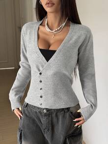StreetHx Petite Niche Design Knitted Cardigan, Casual Women's Sweater Cardigan