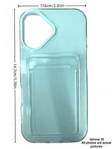2 In 1 Mint Green Phone Case With Card Slot Shockproof Clear Soft Flexible TPU Compatible With IPhone 16 15 14 13 12 11 Pro Max Plus Slim Protective Cover Daily Use Essential - Mint - View 26