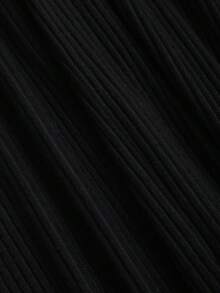 Sweetra Bộ đồ xuân/thu/đông mới cho nữ, thích hợp cho các buổi đi chơi, đi làm, thường ngày, ở nhà, văn phòng, màu trơn, vải nhung gân, hở lưng trang trí, cạp chun có thể điều chỉnh, vải họa tiết, bộ 2 món - màu đen - Xem 6