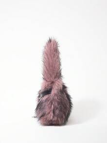 ROMWE Grunge Punk 2000年代风格女士单肩包，朋克铆钉机车包，毛绒钱包，秋冬钱包，流浪包（随机图案） - 粉色 - 查看 7