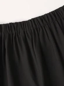 Franclia 2pcs/Set Women French V-Neck Striped Tie-Up Long Sleeve Top And Pants - Black and White - View 4