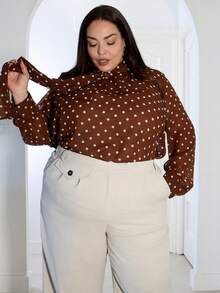Pretty and Ole Plus Size Versatile Solid High Waisted Straight Leg Slimming Dress Pants Graduation,Back To School,Teacher Outfits For Women Winter Fall Autumn - Khaki - View 10