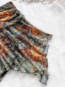 Soleia Women's Apricot Lace Top And Skirt Set, Suitable For Vacation, Beach, Music Festival, Party, Summer Outfit - Multicolor - View 7