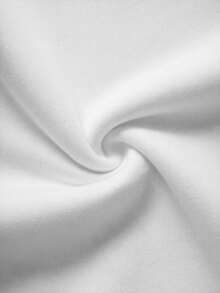 Manfinity Joysei Casual Loose Fit Long Sleeve Hoodie For Men, Ribbed Hem - White - View 6