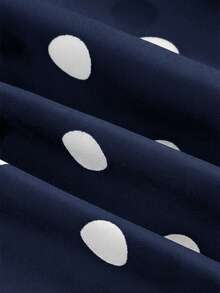 SHEIN MOD Women's Polka Dot Bandeau Long Dress, Minimalist & Fashionable, Suitable For Summer,Polka Dot Dress, Pokadot Dress, Retro Dress, Polka Dot Dress Women - Navy Blue - View 4