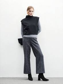 CUCCOO BIZCHIC 女士时尚百搭通勤水钻装饰粗跟踝靴 - 黑色 - 查看 9