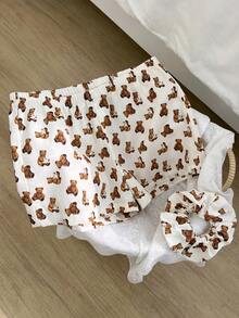 CovetEZ Women's Summer Fashion Bear Print Shorts