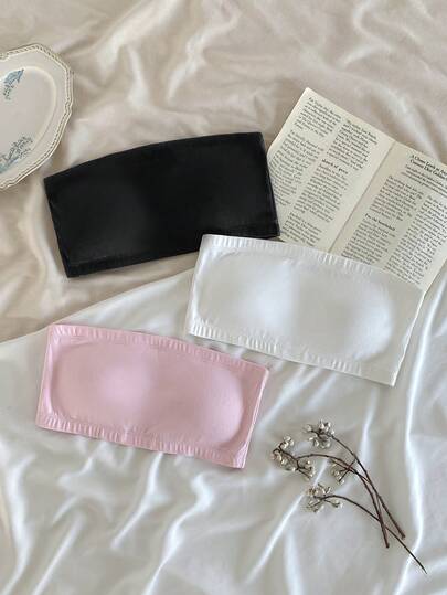 Teen Girl Simple Solid Color Comfortable Bandeau Bra Strapless Bra For Teens Cute Tube Tops Strapless Bra With Padding Tube Top Set Strapless Bandeau Bra
