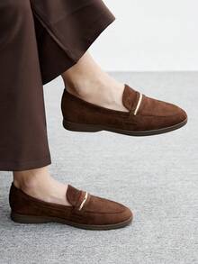 CUCCOO BIZCHIC 女士休闲舒适纯色平底鞋 - 咖啡棕 - 查看 2