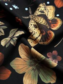 Sunspun Áo kiểu nữ cỡ lớn thanh lịch, phong cách bohemian cổ điển, in họa tiết, dáng rộng, cổ tròn, tay dài, viền bèo, thích hợp mặc hàng ngày, đi học, đi nghỉ mát, mùa xuân/hè/thu. - Nhiều màu - Xem 7