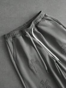 PAVTROS Quần nỉ nam bán chạy nhất, phong cách hip-hop đường phố INS, đồ thêu khăn, phù hợp với mọi mùa và kết hợp hàng ngày, quà tặng thiết yếu cho bạn trai/chồng, thời trang đường phố nam, Y2K - Xám - Xem 7